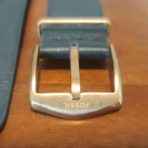 Navy and rose gold Fossil 18 leather watch band